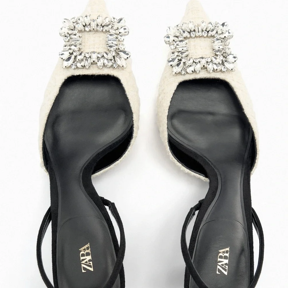 ‼️SOLD‼️Zara rhinestone heels - Picture 2 of 4